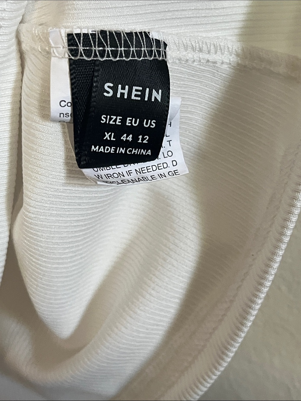 SHEIN White Ribbed Tank with Gold-Tone Buttons - Picture 3 of 8